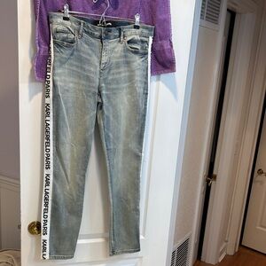 NWT Karl Lagerfeld Denim Jeans with Logo Stripe